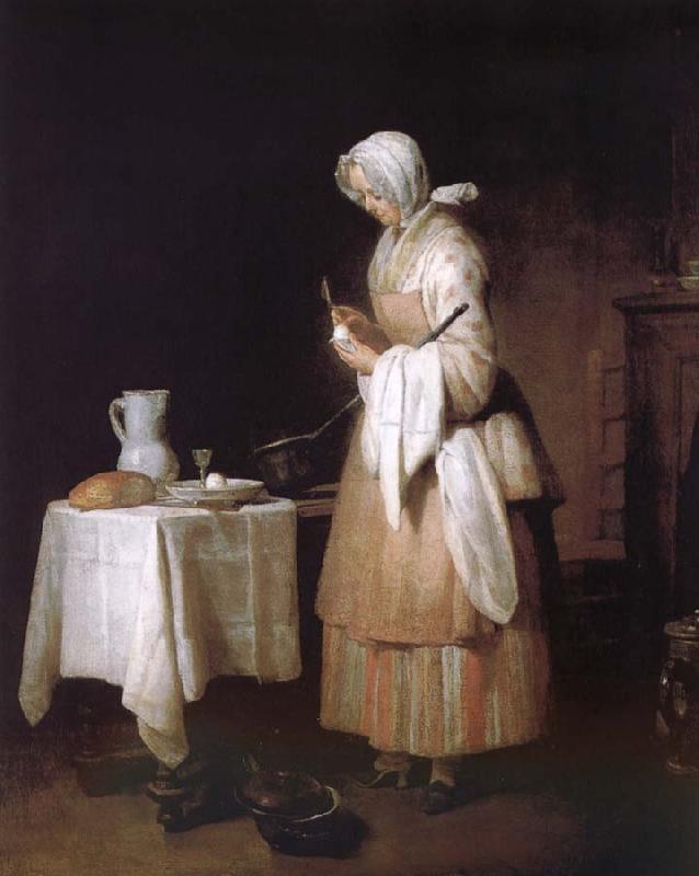 Jean Baptiste Simeon Chardin To the recovery nurses eating food sick oil painting picture